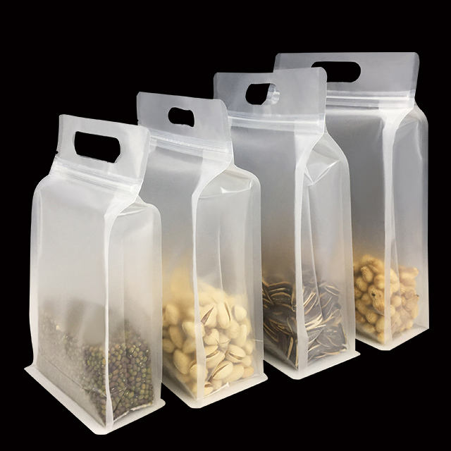 Wholesale Food-Grade Flat Bottom Bags with Zipper Top Handles