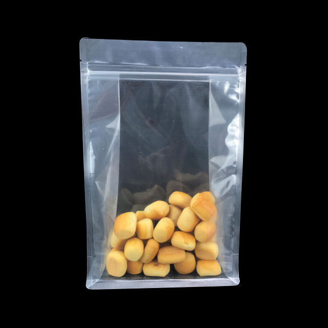 Manufacturer Price: Glossy Clear Zippered Food Packaging Plastic Mylar Bags, Frosted Clear Flat Zippered Coffee Bags