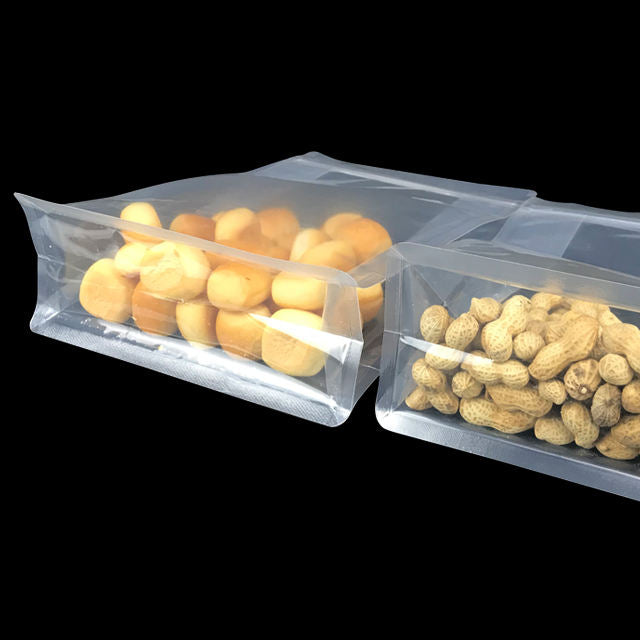 Manufacturer Price: Glossy Clear Zippered Food Packaging Plastic Mylar Bags, Frosted Clear Flat Zippered Coffee Bags