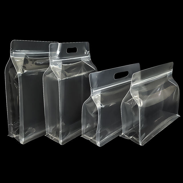 Nuts Spices Zipper Top Self Seal Transparent Flat Bottom Bag Zipper Lock Plastic Food Packaging Bags