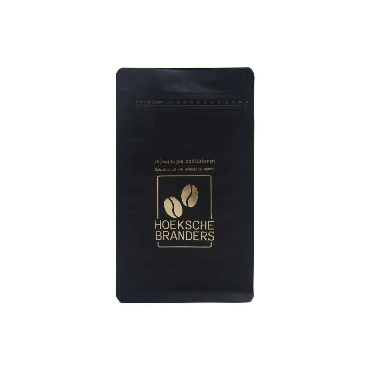 Recyclable Black Kraft Paper Box Bottom Coffee Bag with Zipper Top and Valve ECO-friendly Hot Stamp Logo for Chocolate Storage