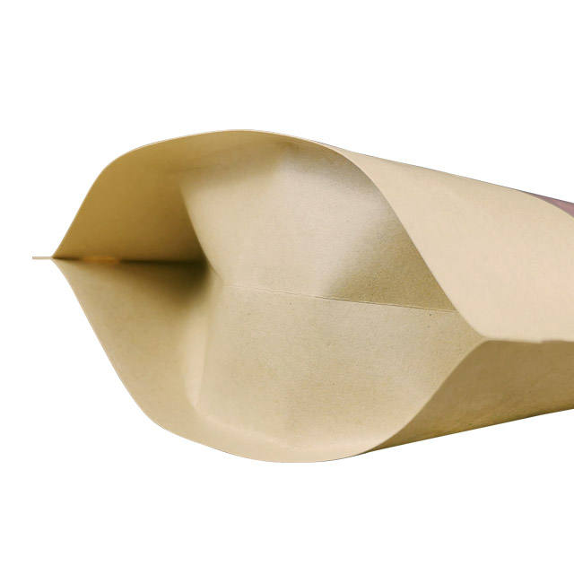 Eco-friendly plastic stand-up seal tea bag packaging, laminated kraft paper bag with window zipper