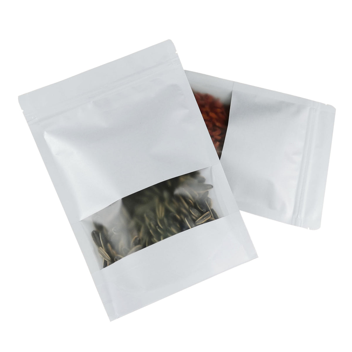 Lebei stock matte white craft bag zip lock upright bag Doypack packaging kraft paper upright bag food with window
