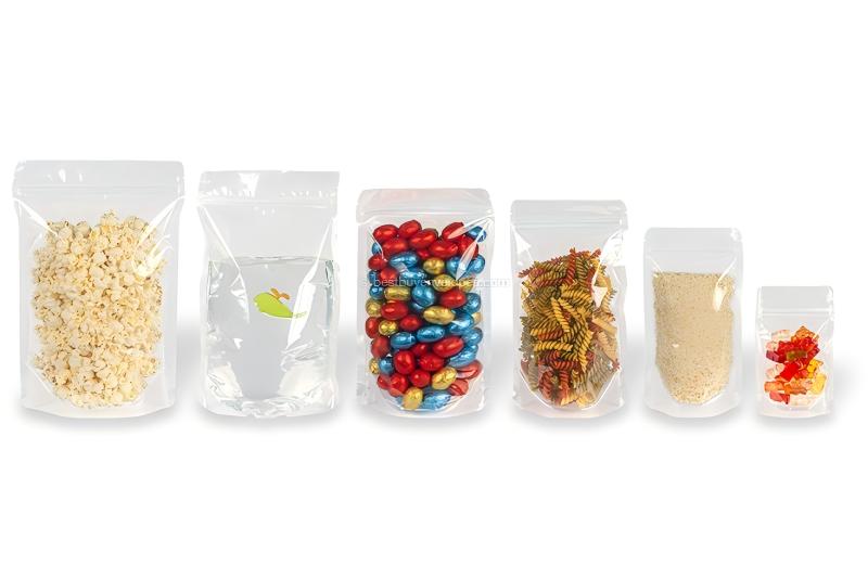 Transparent stand up pouch with zipper Glossy outside