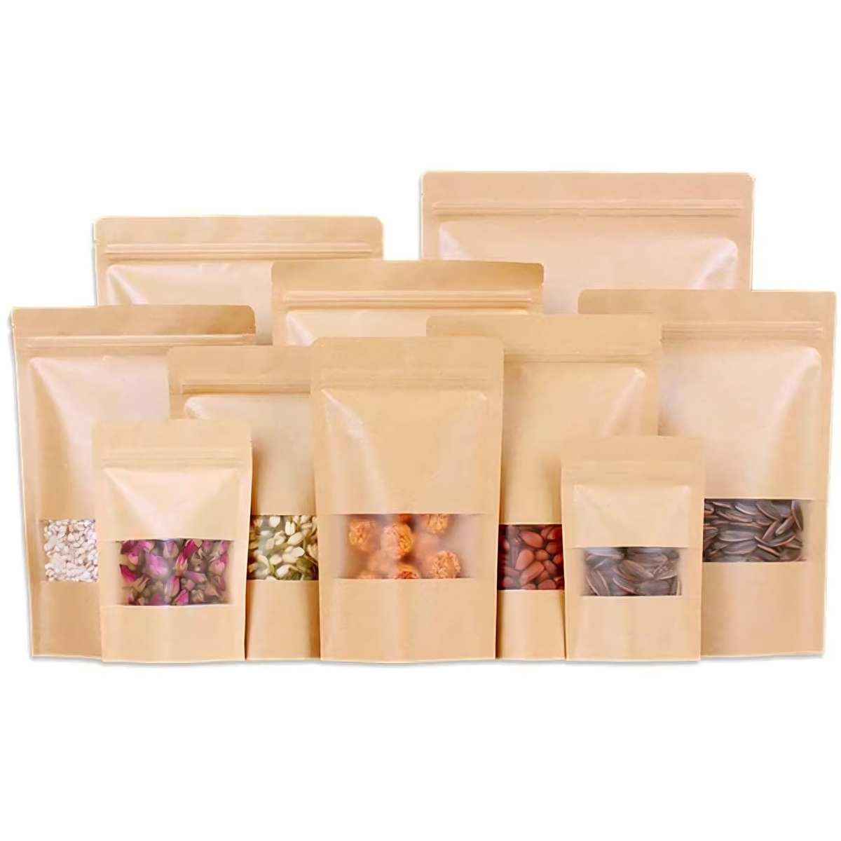 Karft paper bag with zipper Matt outside