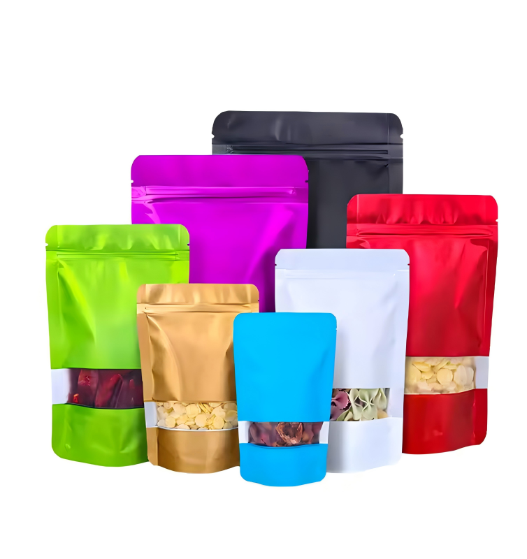 Colorful stand up pouch with zipper Matt outside