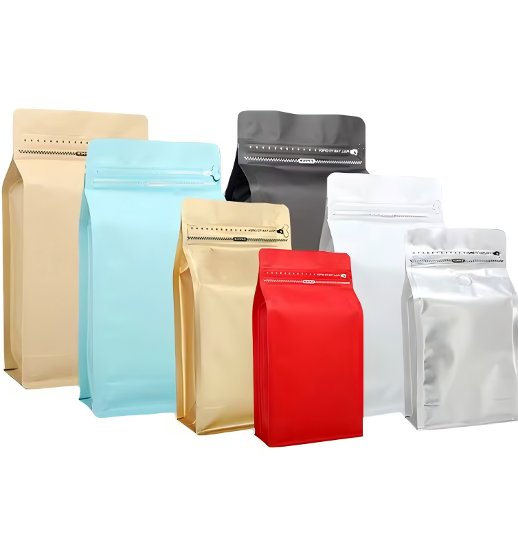 Coffee bag flat bottom pouch with(without) valve  Matt outside