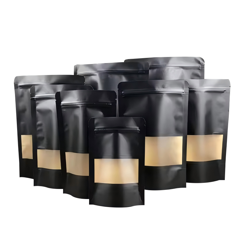White kraft paper bag with zipper Matt outside